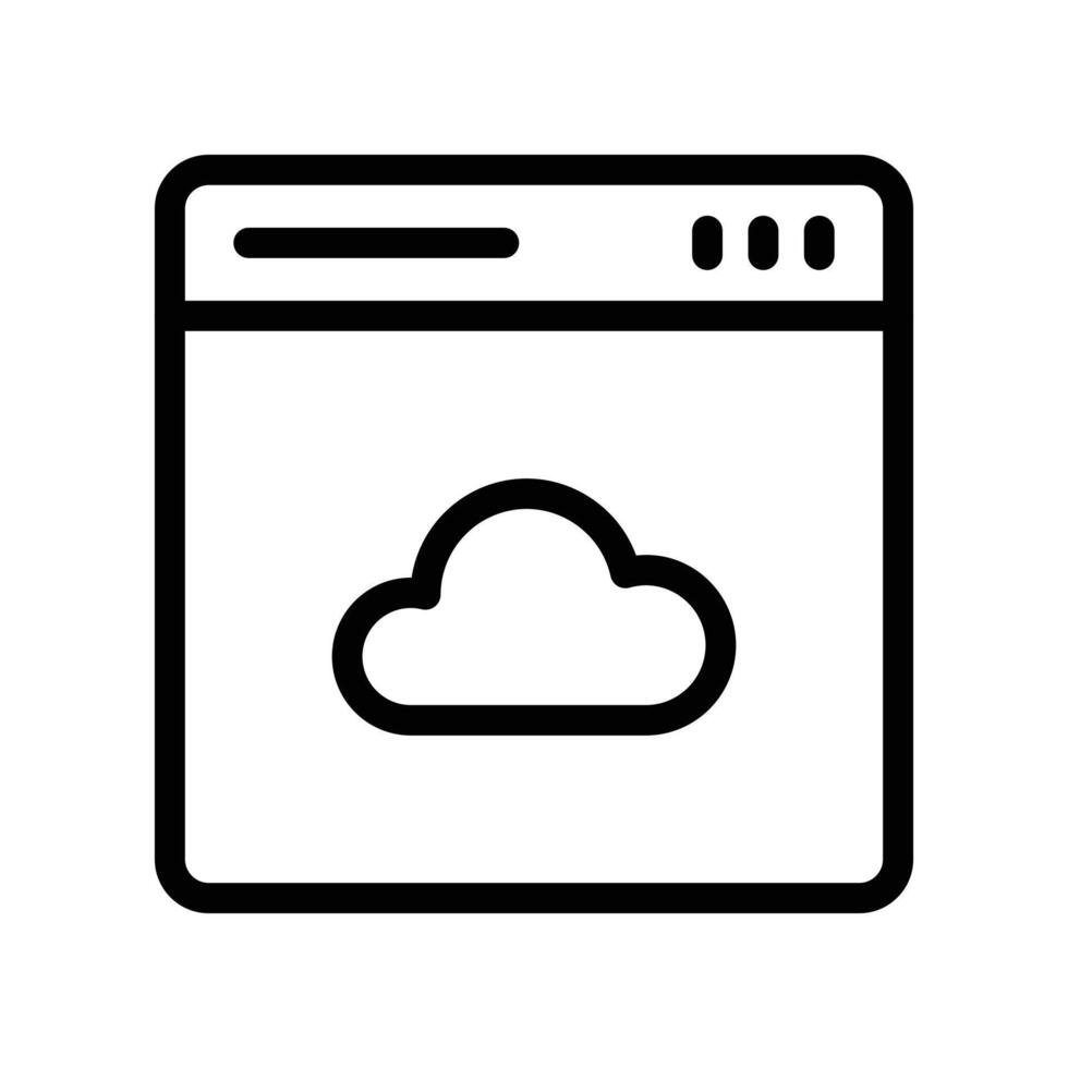 ilustración de vector de nube de página web en un fondo. símbolos de calidad premium. iconos vectoriales para concepto y diseño gráfico.