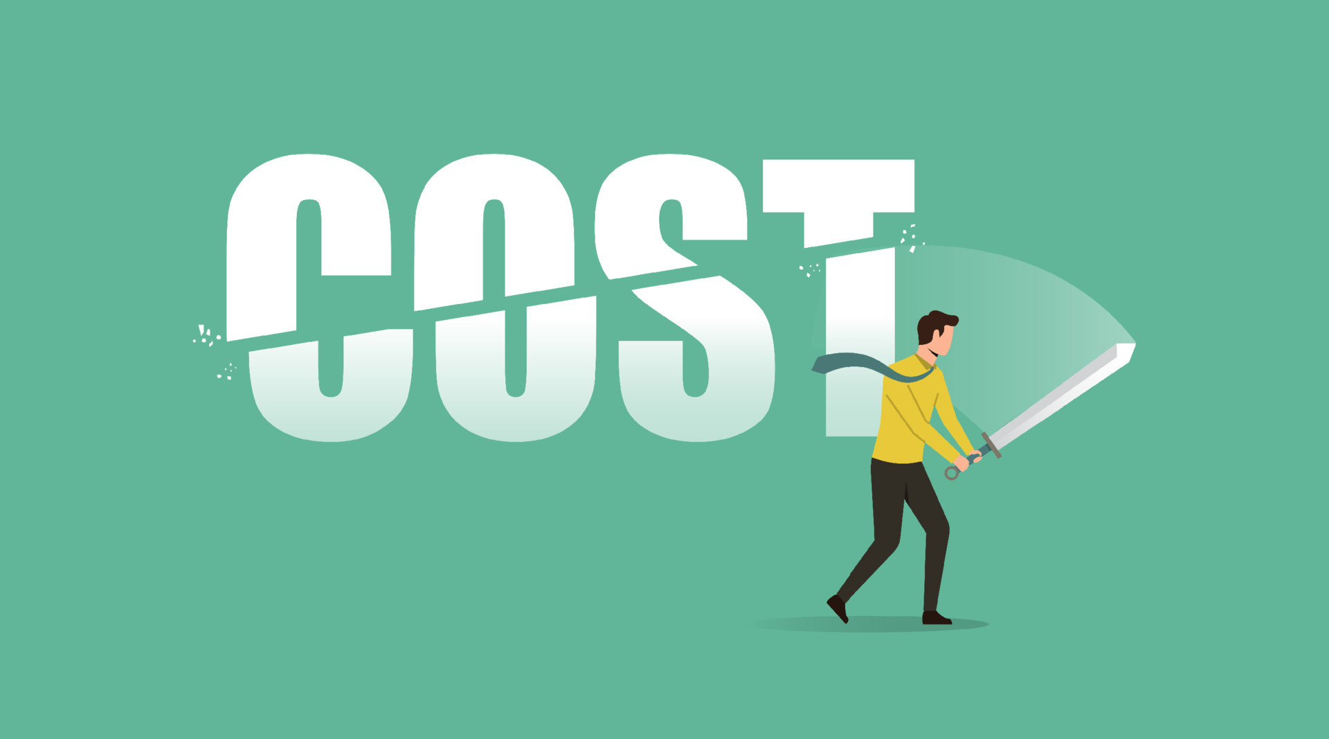 Cost cutting concept, reducing expenses and profit improvement, symbol