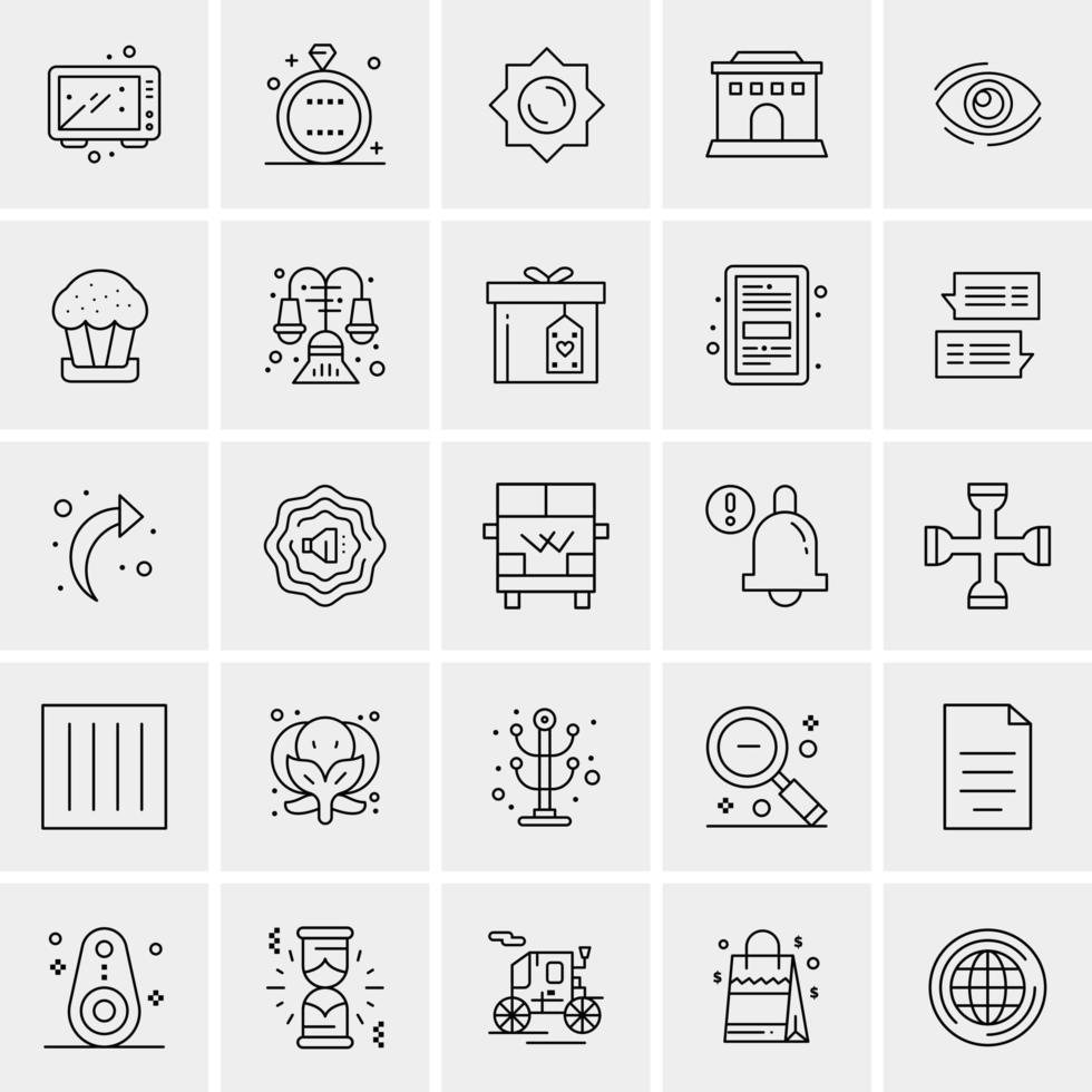 25 iconos de negocios universales vector ilustración de icono creativo para usar en proyectos relacionados con la web y dispositivos móviles