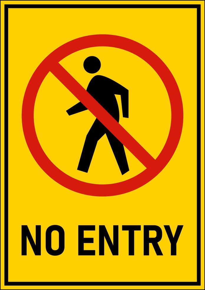 No Entry Sign On White Background vector