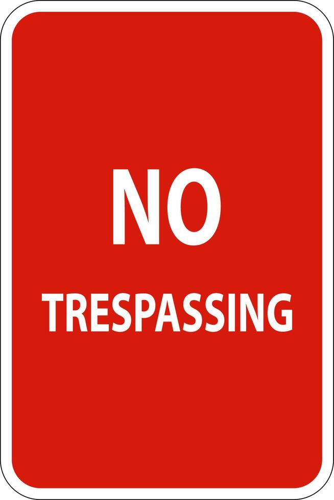 No Trespassing Sign On White Background vector