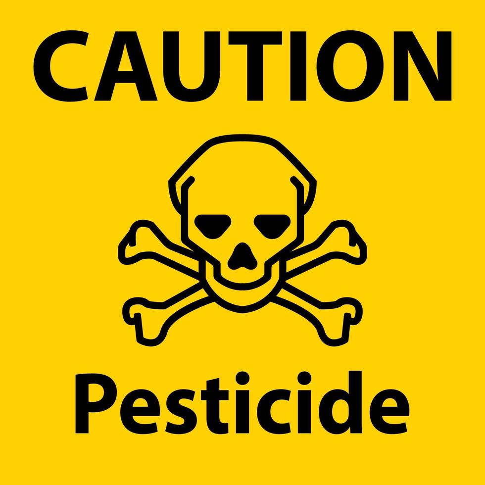 Precaución signo de símbolo de pesticida sobre fondo blanco. vector