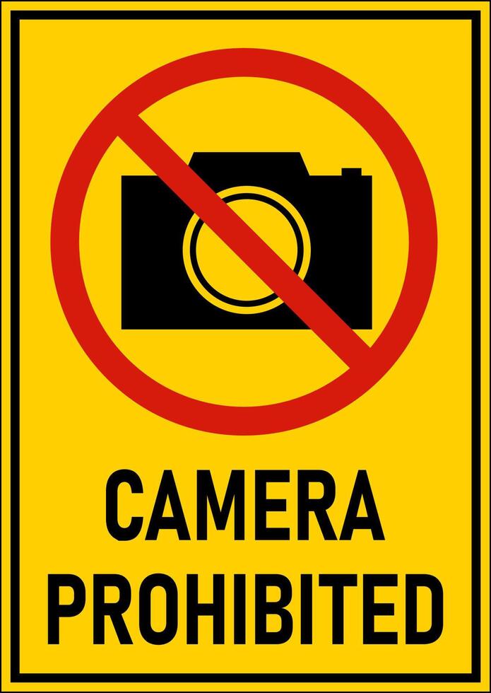 Camera Prohibited Sign On White Background vector