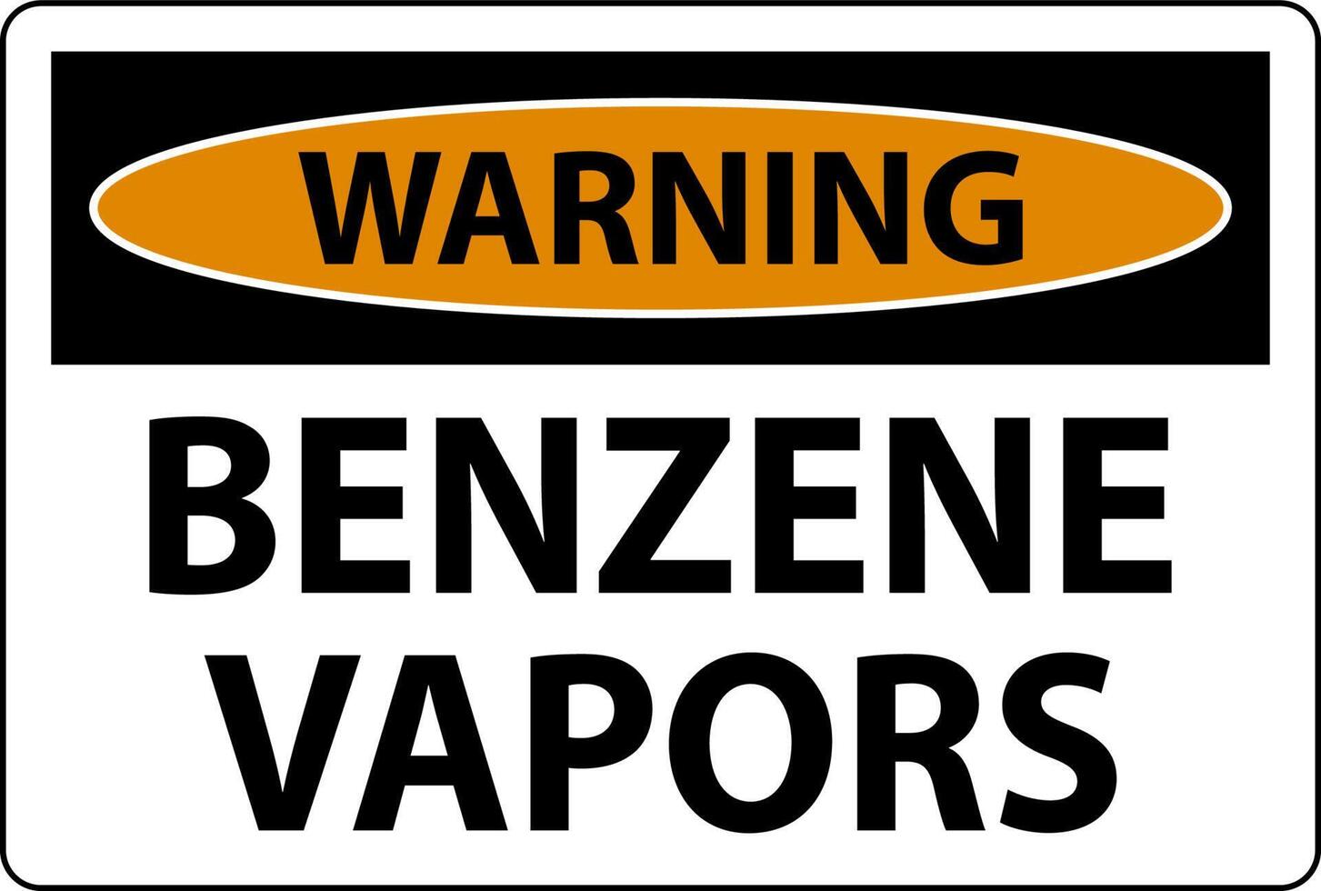 Warning Benzene Vapors Sign On White Background vector
