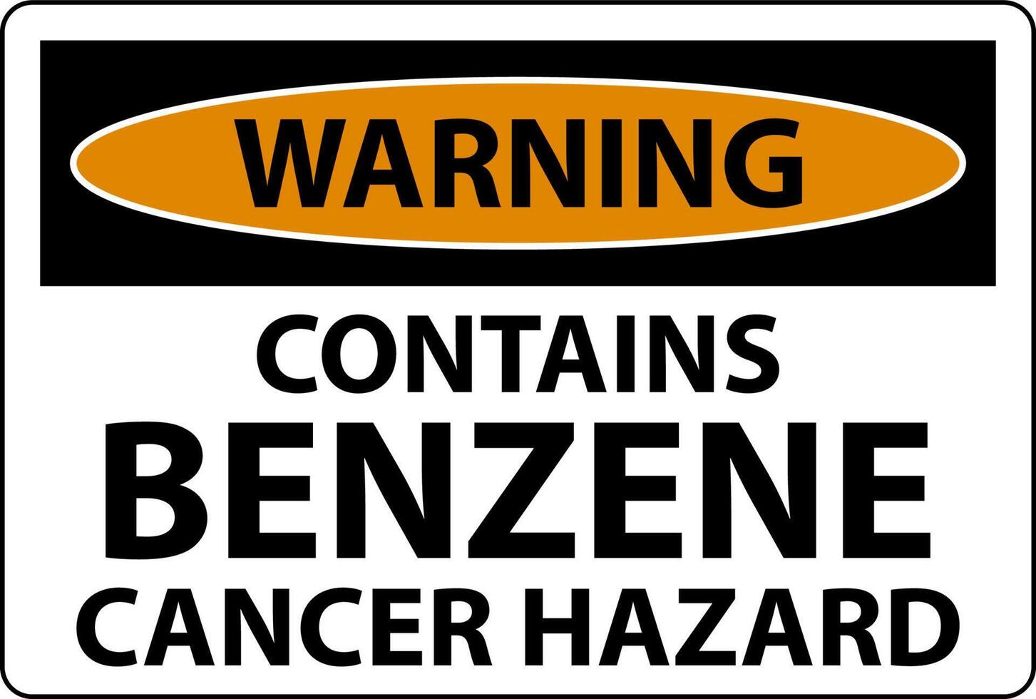 Warning Contains Benzene Sign On White Background vector