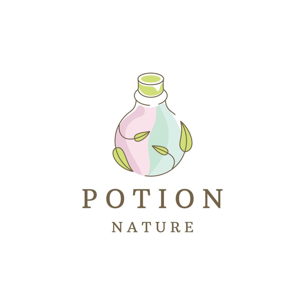 plantilla de diseño de icono de logotipo de hoja de poción de la naturaleza vector