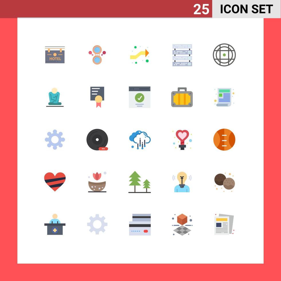 Editable Vector Line Pack of 25 Simple Flat Colors of sport ball intersect server rack Editable Vector Design Elements