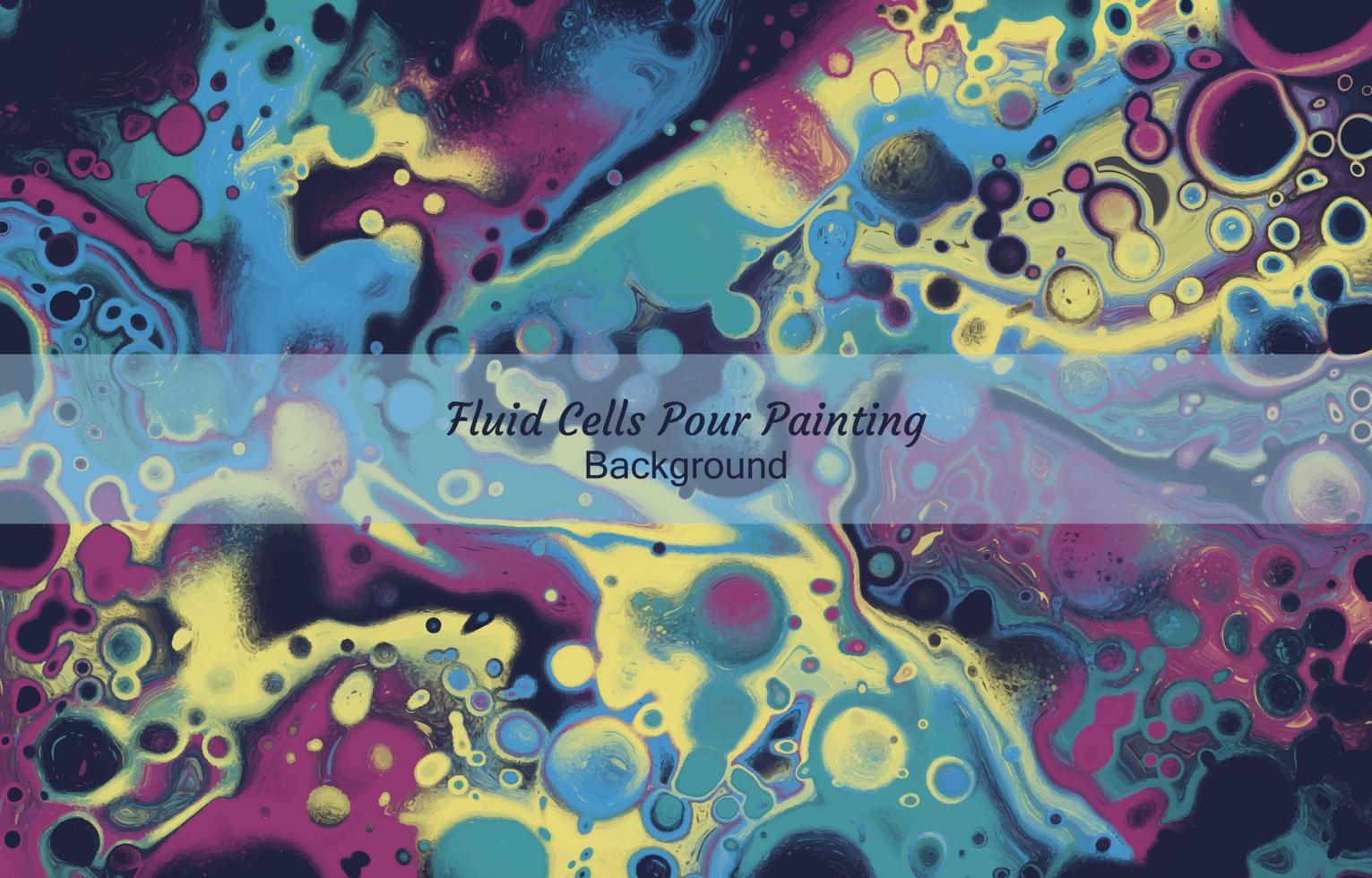 Neon Fluid Cells Pour Painting Background vector