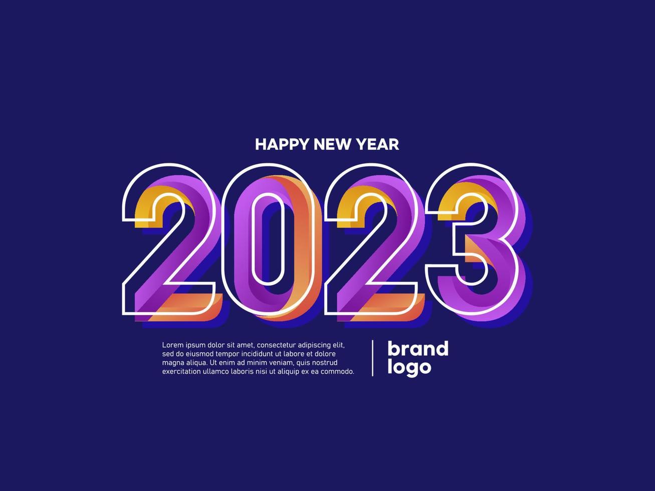 logotipo de feliz año nuevo 2023 vector
