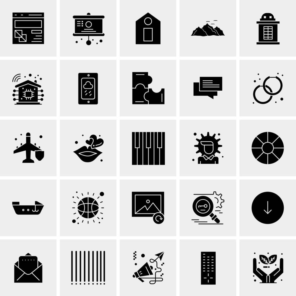 25 iconos de negocios universales vector ilustración de icono creativo para usar en proyectos relacionados con la web y dispositivos móviles