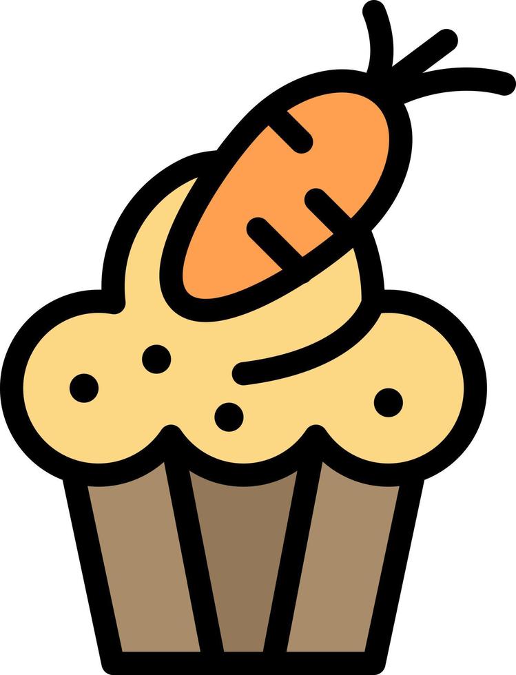 torta taza comida pascua zanahoria color plano icono vector icono banner plantilla