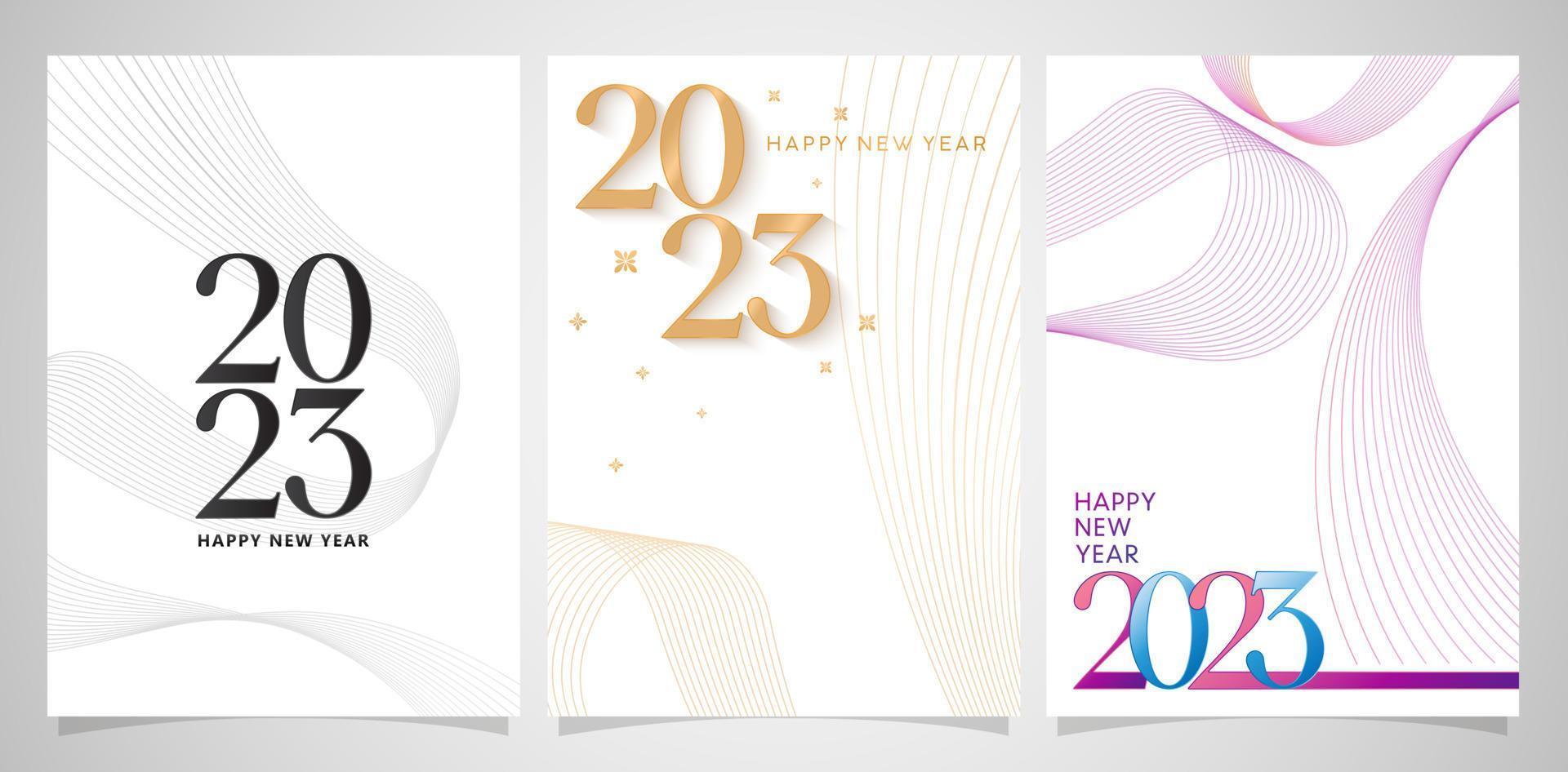 illustration of 2023 type number for covering calendar, social media header, screen printing, catalogue booklet, invitation, magazine book pages, Branding identity campaigns, Stationery, print layouts vector