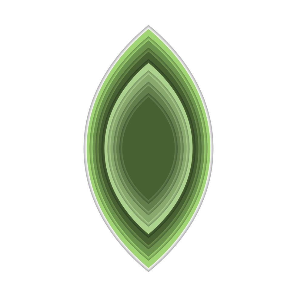 abstract green leaf paper art style on white background. vectors eps 10