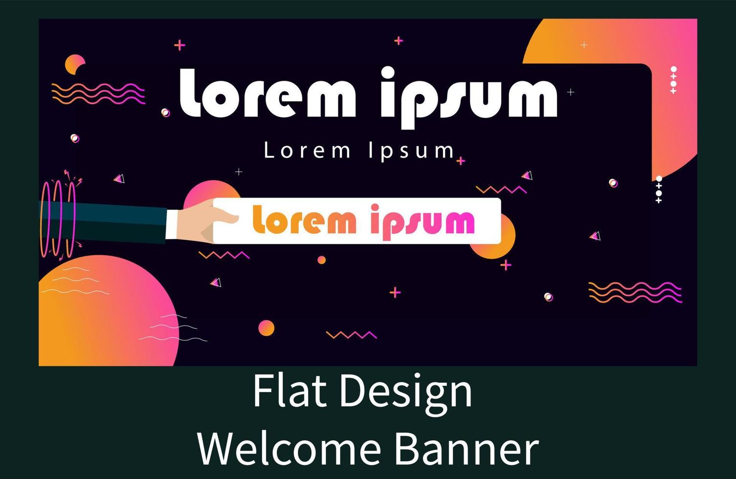 Galaxy website Banner in flat design style vector