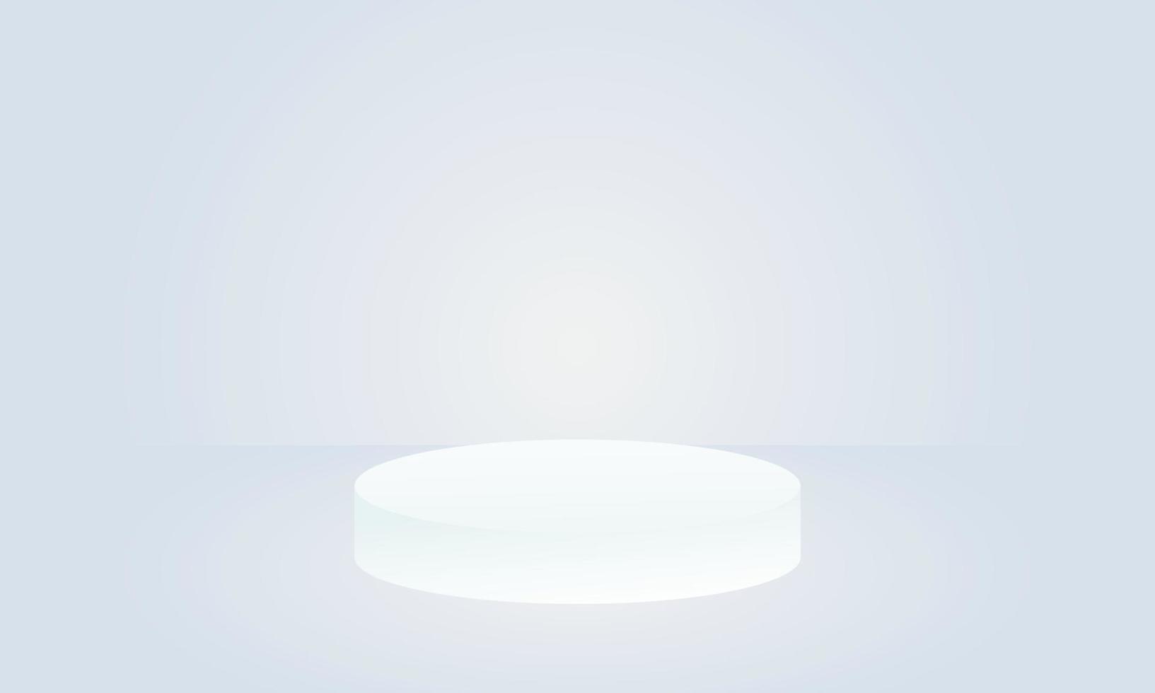 podio en fondo degradado blanco para presentación de producto 3d render 3d ilustración vector