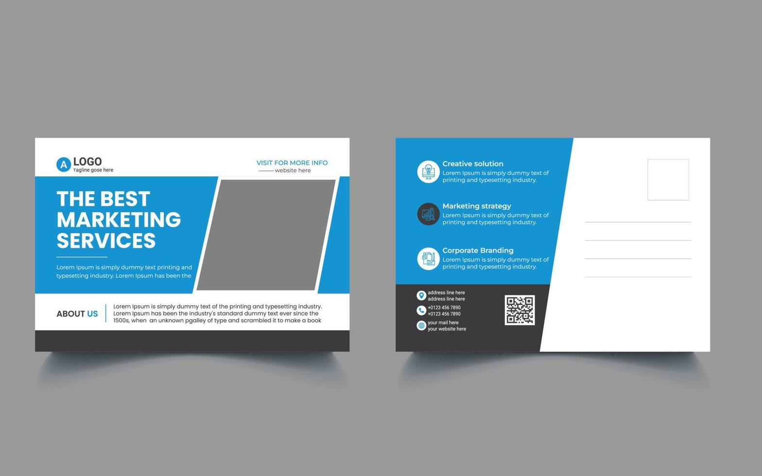 corporate postcard design template vector