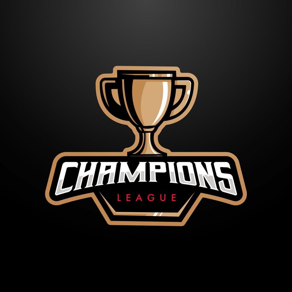 Trophy esport logo design. Champions league for sport and gaming