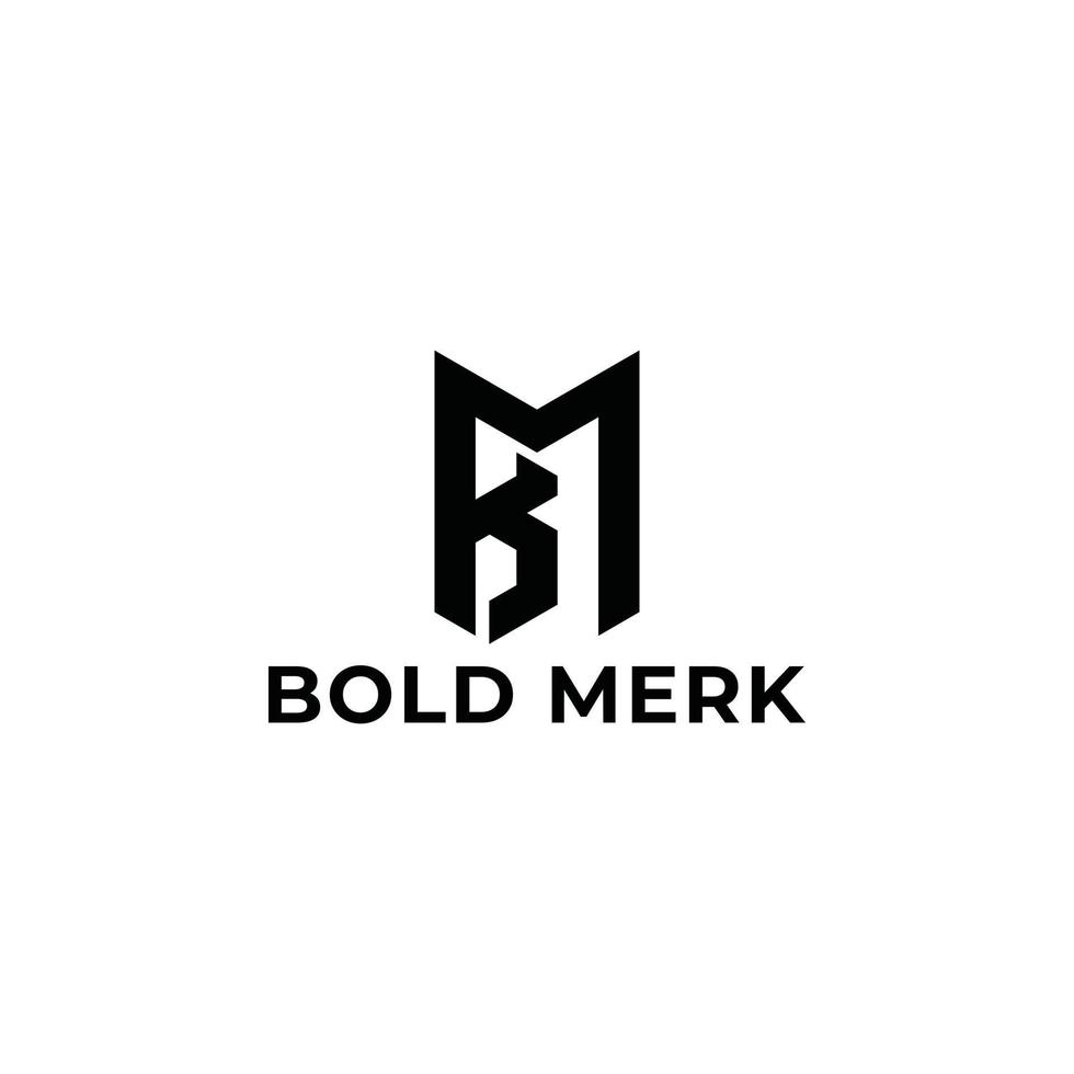 Abstract initial letter BM or MB logo in black color isolated in white background applied for adventure brand logo also suitable for the brands or companies have initial name MB or BM. vector