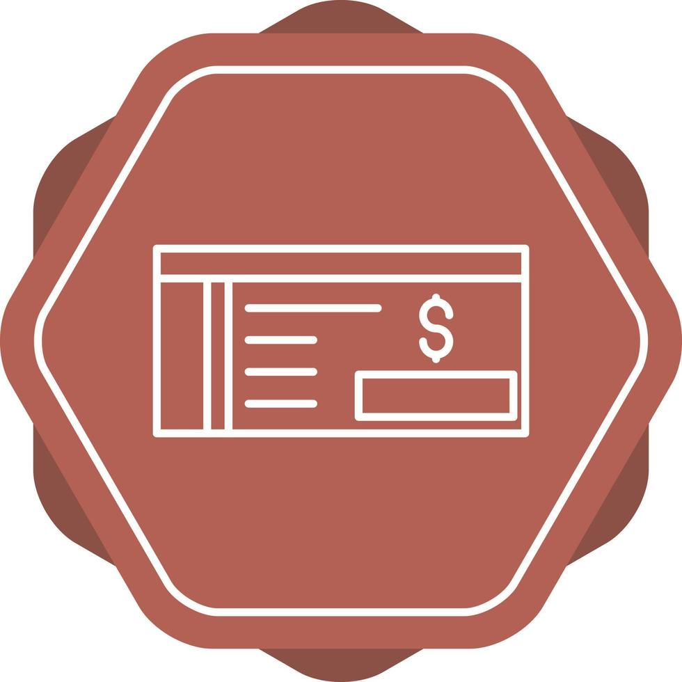 icono de vector de cheque bancario