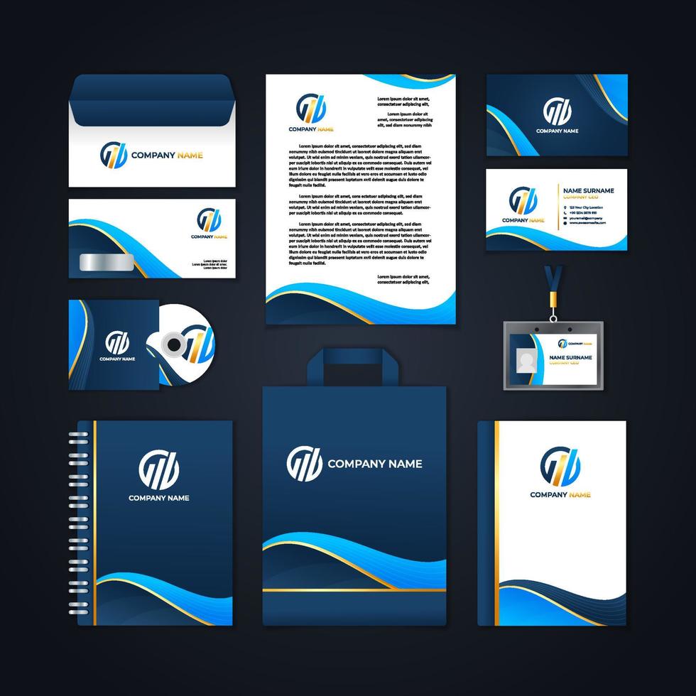 Elegant Business Kit Set Template vector