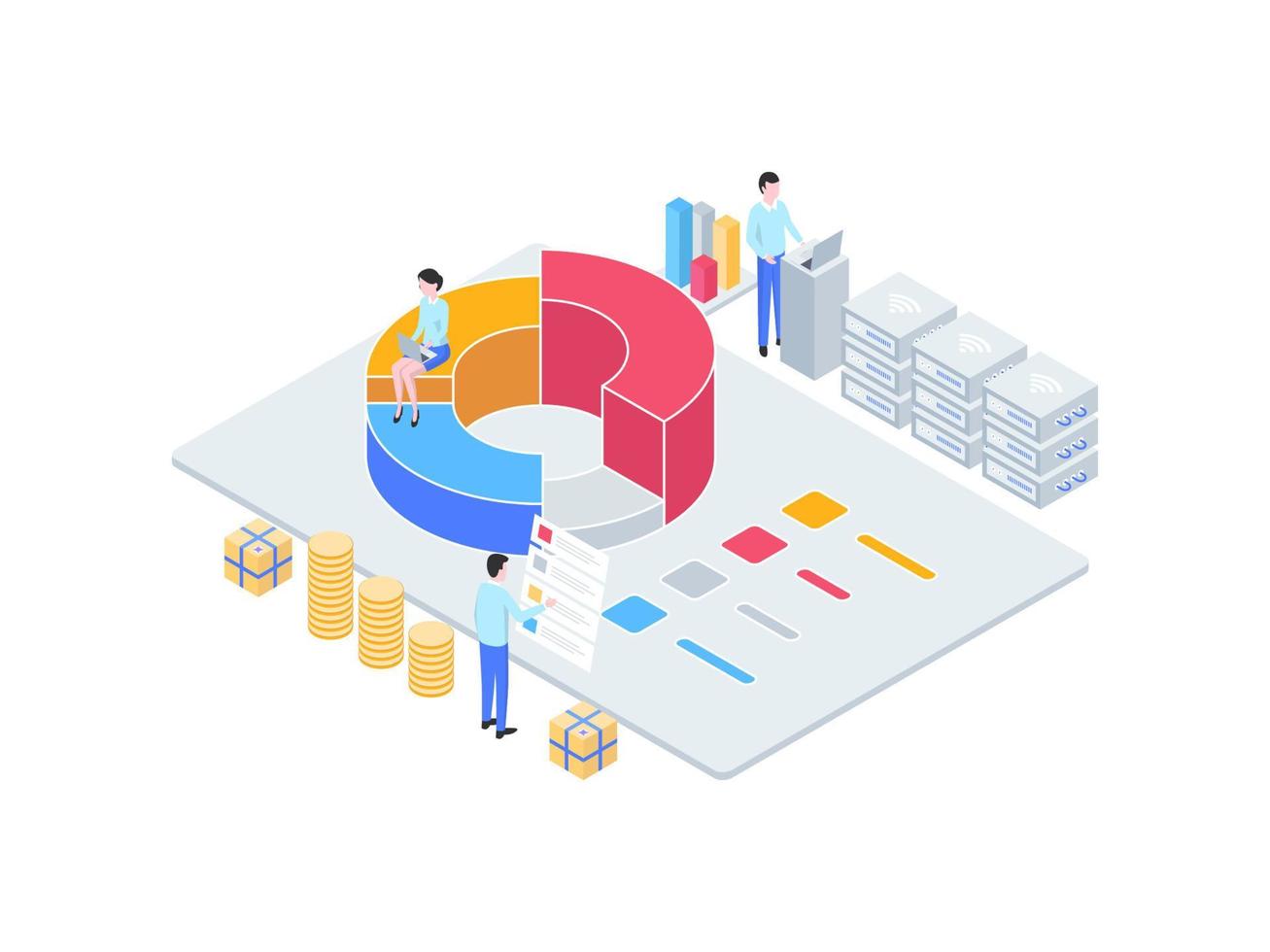 Business Analytic Isometric Illustration. Suitable for Mobile App, Website, Banner, Diagrams, Infographics, and Other Graphic Assets. vector