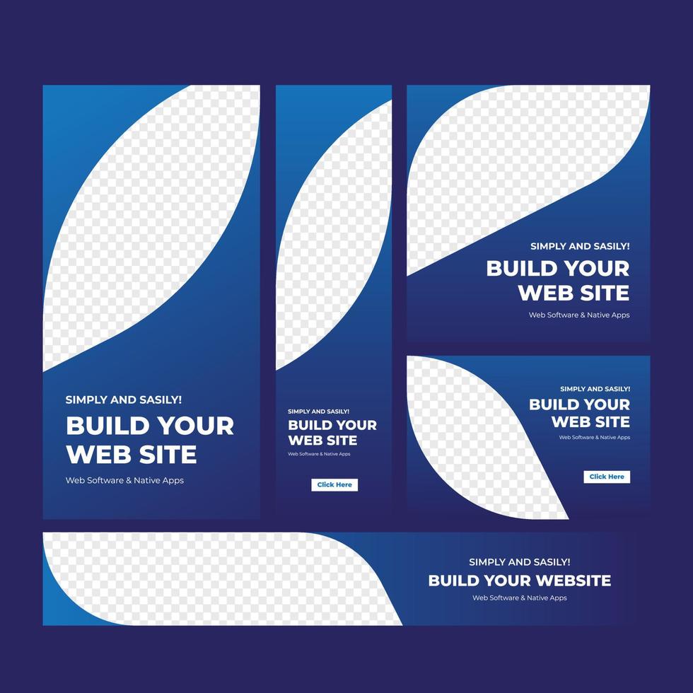 Vector modern web banner ad set template web banner template design set layout