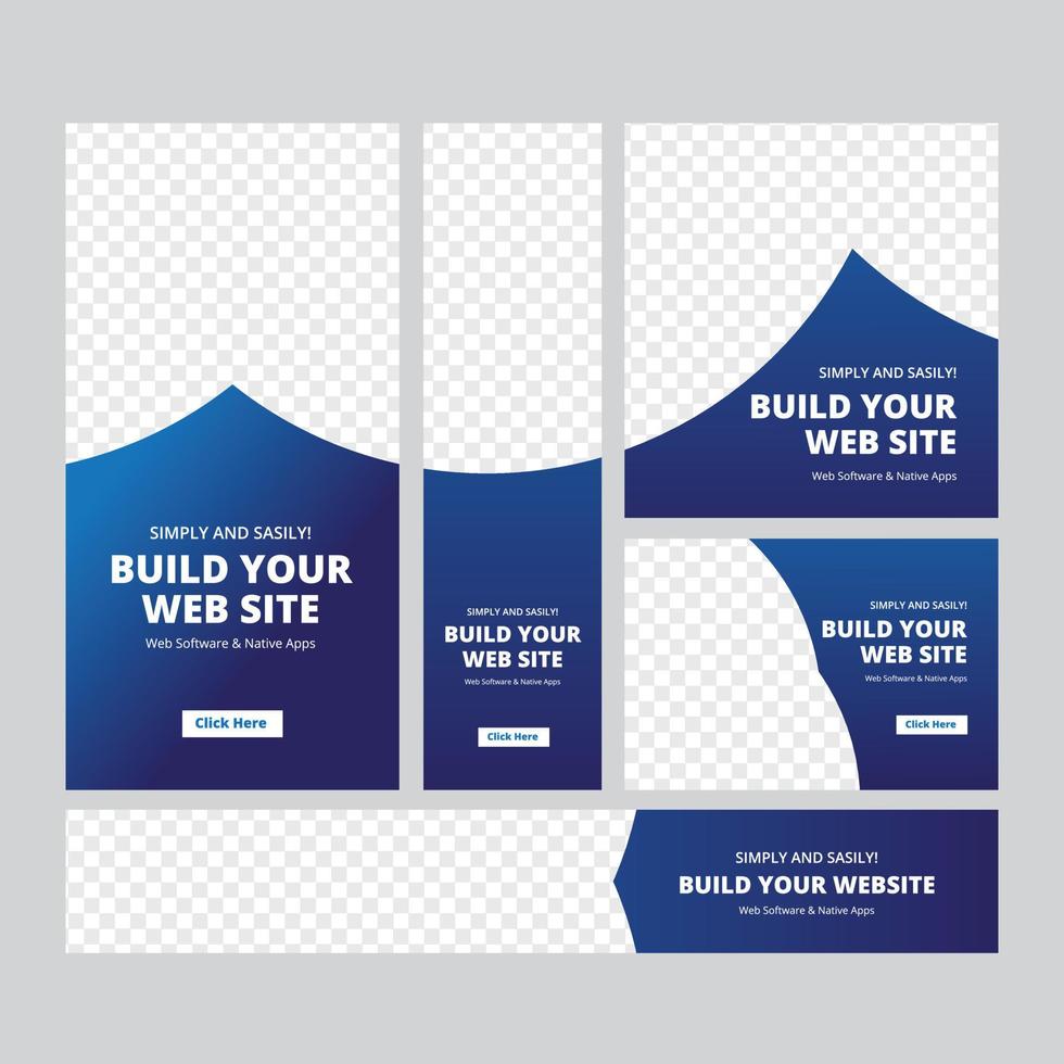 Vector modern web banner ad set template web banner template design set layout