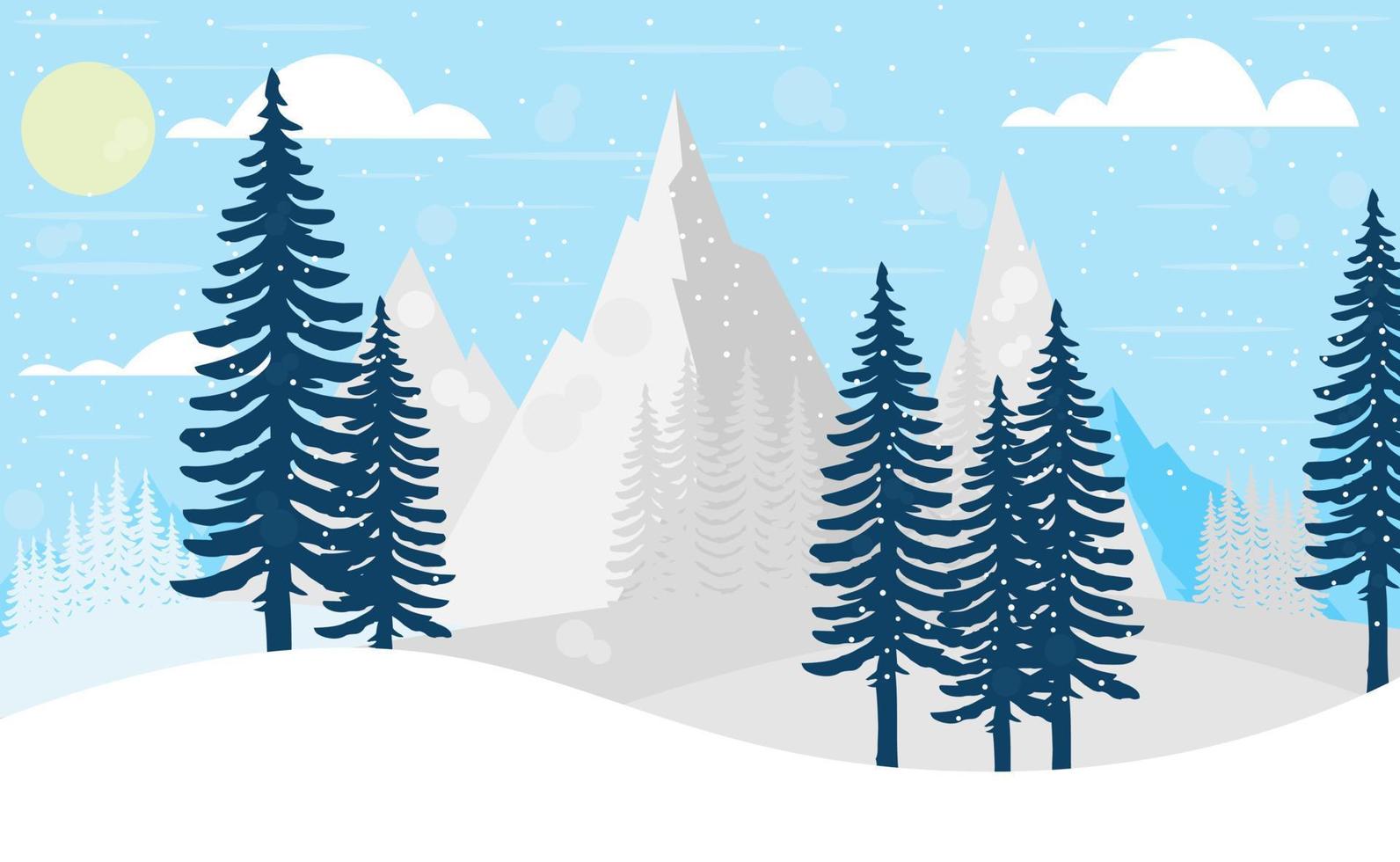 ilustración vectorial del paisaje invernal vector