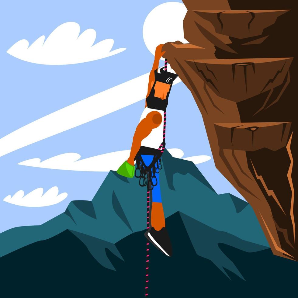 Young Climber vector illustration.