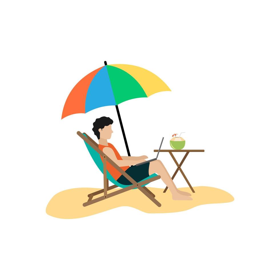 Freelance vector design on vacation