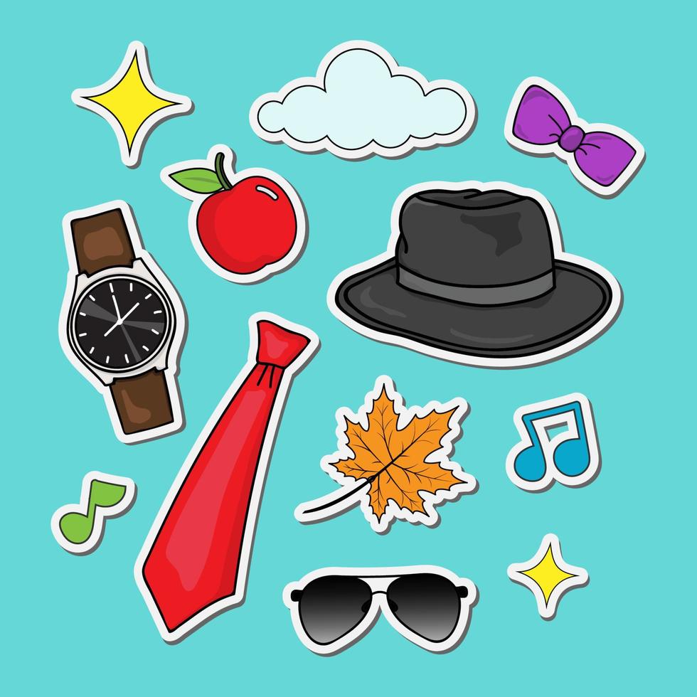 Vector design of men's fashion stickers