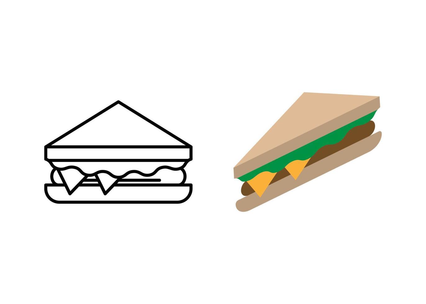 Sandwich icon design template vector isolated illustration