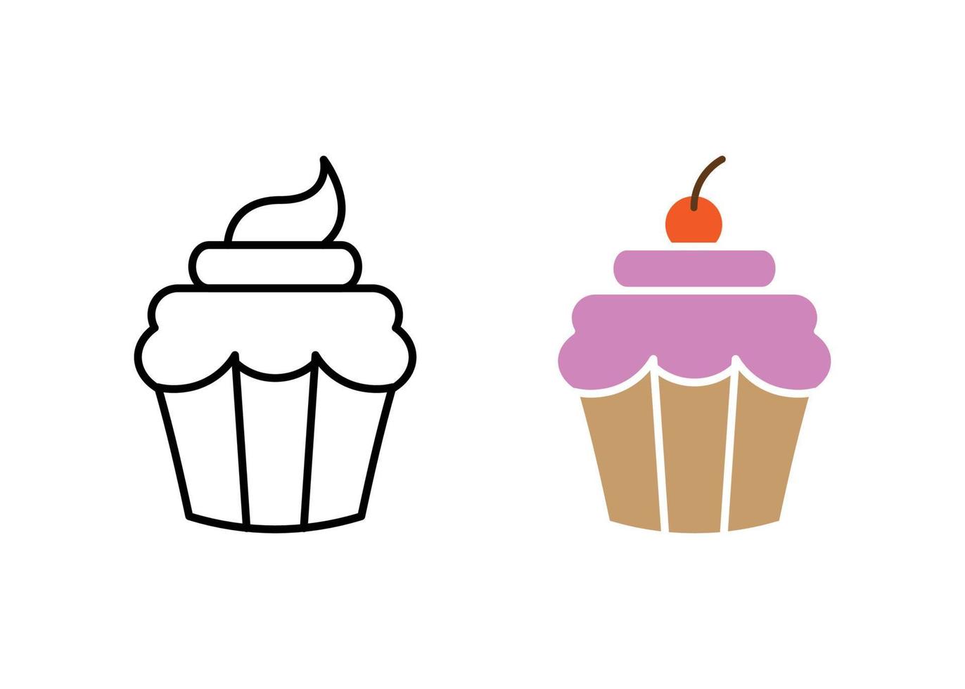 cupcake icono diseño clipart vector ilustración aislado