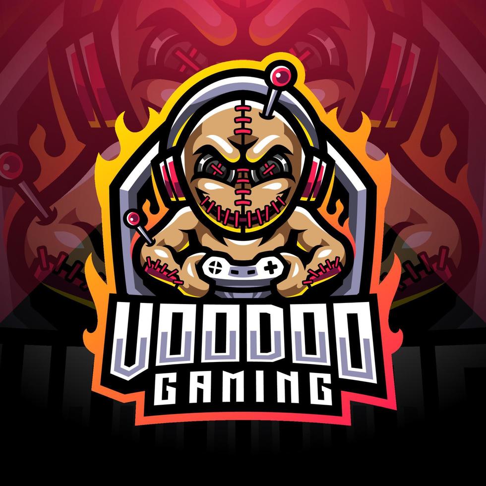 logotipo de la mascota de voodoo gaming esport vector