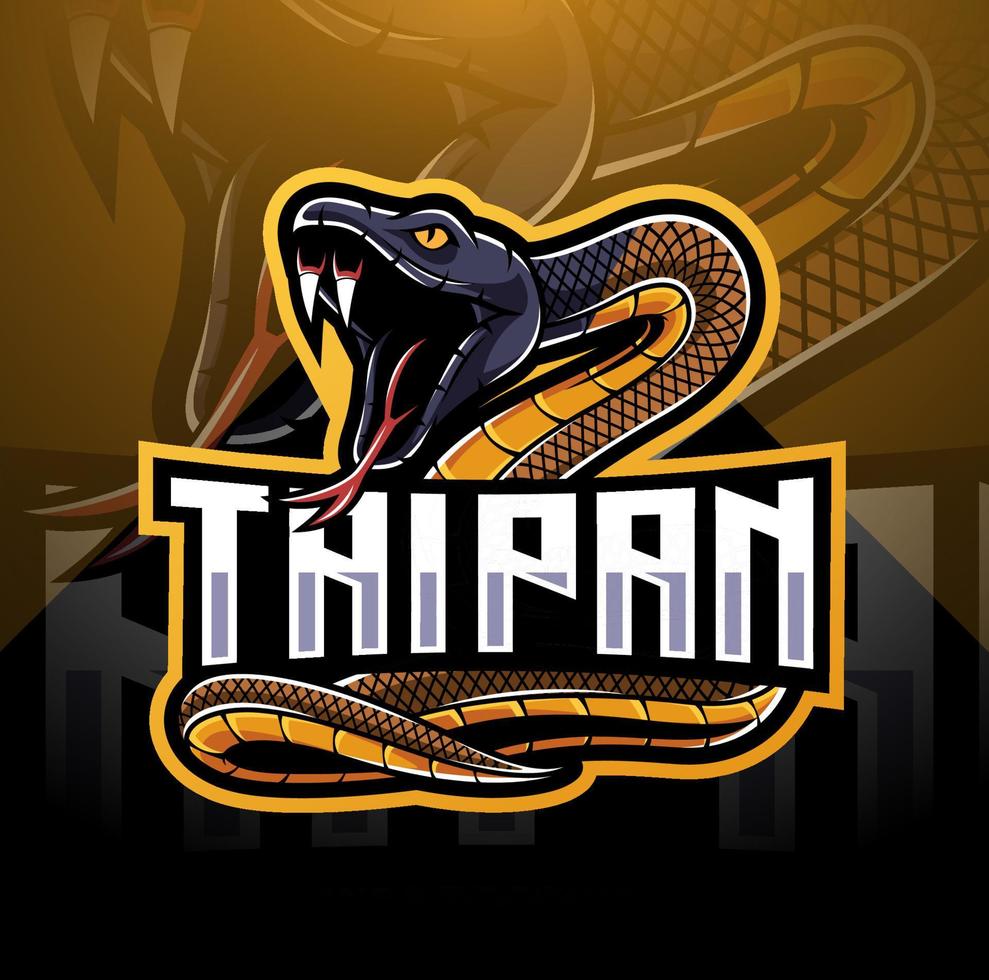 Taipan snake mascot logo design vector