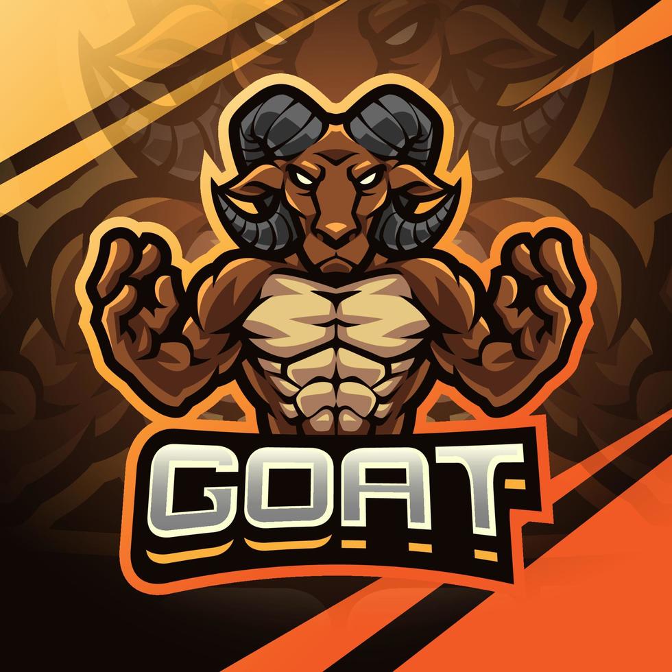 Goat fighter esport mascot logo design vector