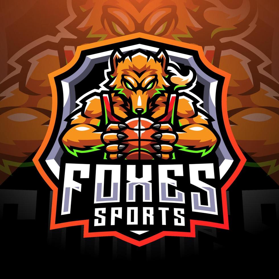 Foxes sports mascot logo design vector