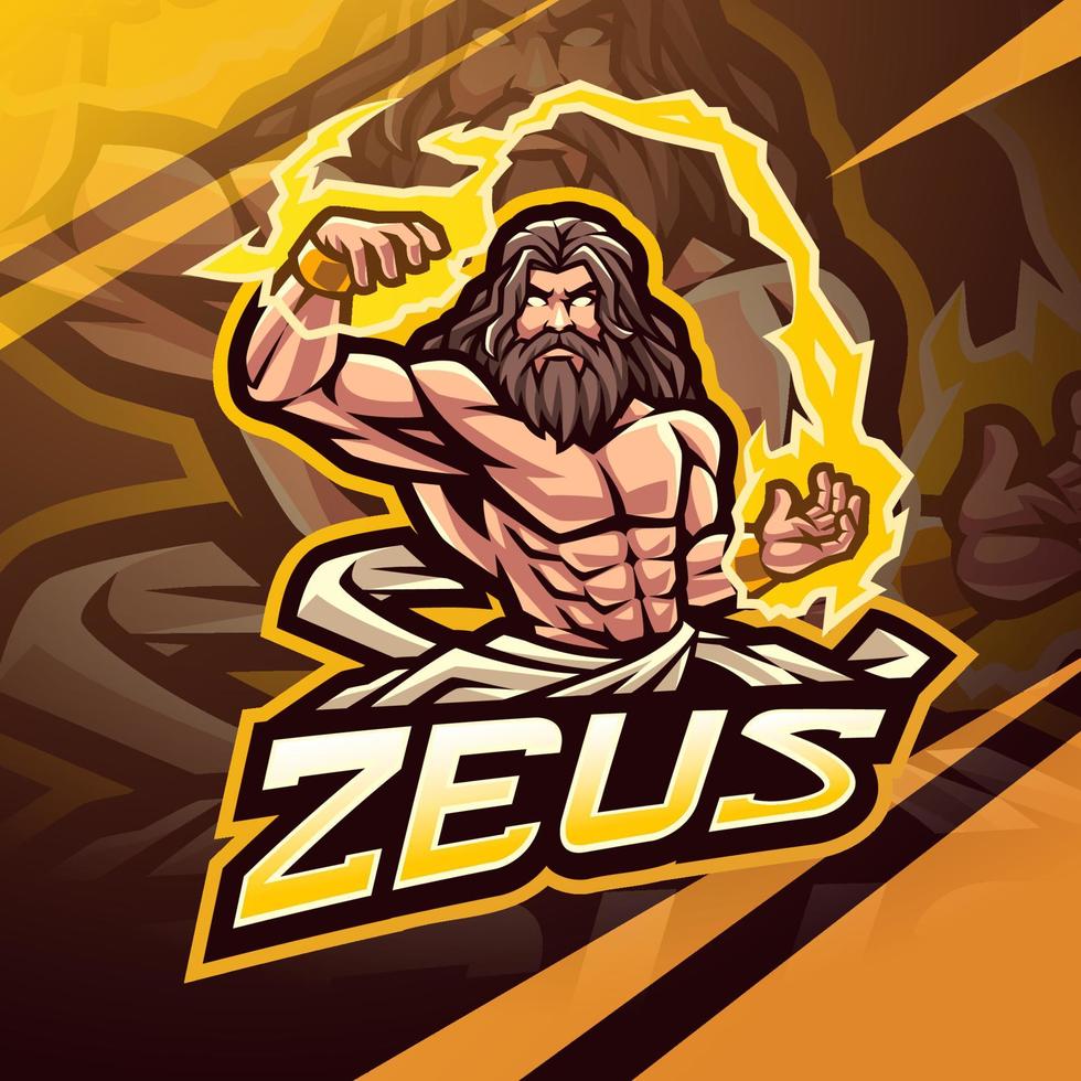 diseño de logotipo de la mascota zeus esport vector