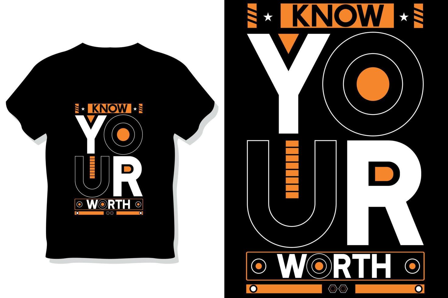 know your worth motivational quotes typography t shirt design vector