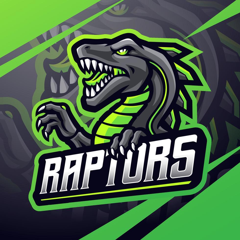 Raptor esport mascot logo design vector