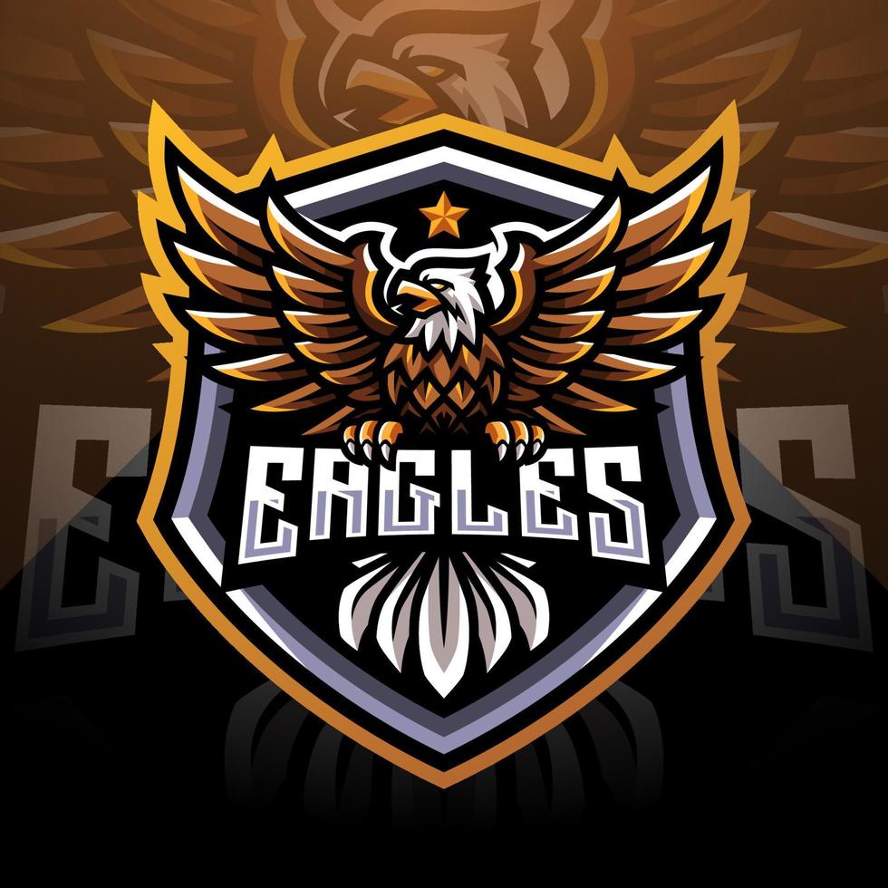 diseño de logotipo de mascota eagle esport vector