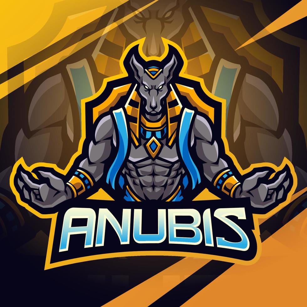 diseño de logotipo de la mascota de anubis esport vector