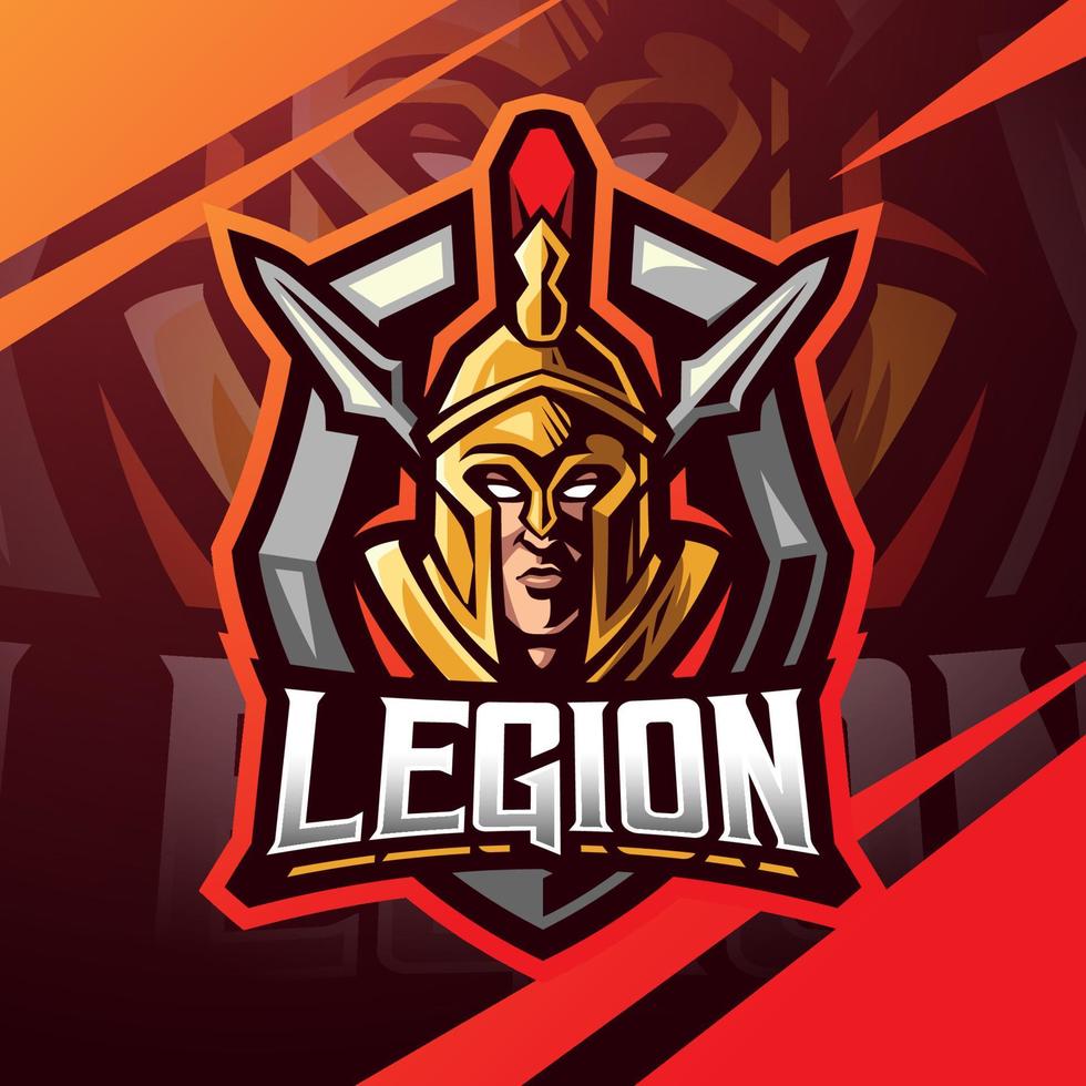 Legion warrior esport mascot logo design vector