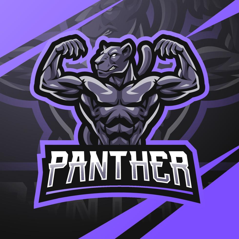 Panther gym esport mascot logo design vector