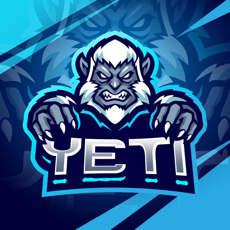 diseño de logotipo de mascota yeti esport vector