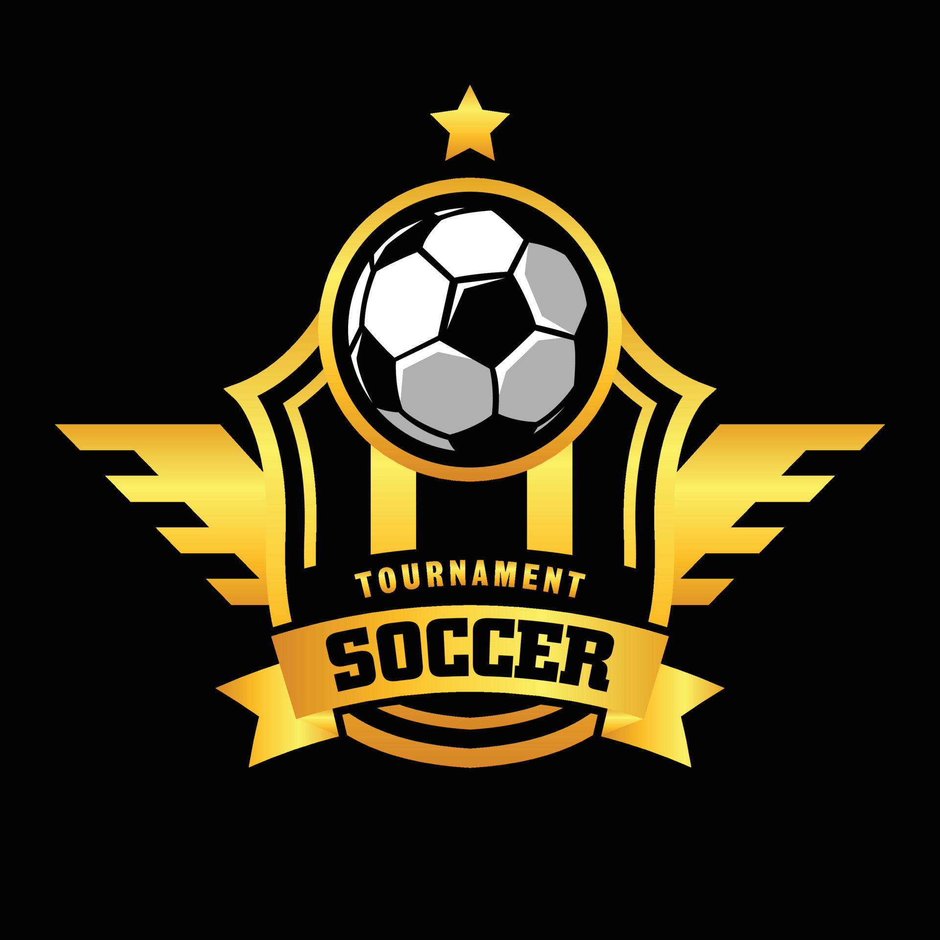 Soccer Gold color Football Badge Logo Design Templates Sport Team Identity  Vector Illustrations isolated on black Background 15644238 Vector Art at  Vecteezy