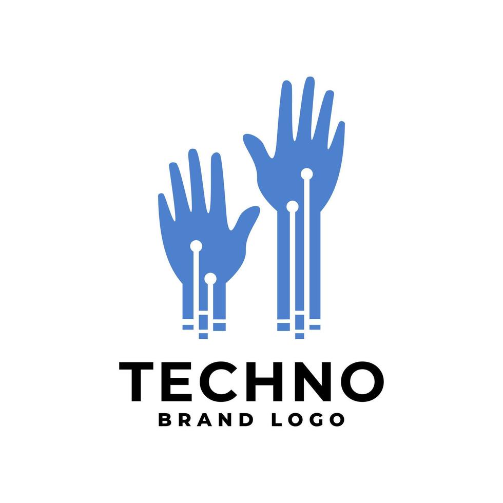 illustration of a hand on a technology theme for any company with a technology theme vector