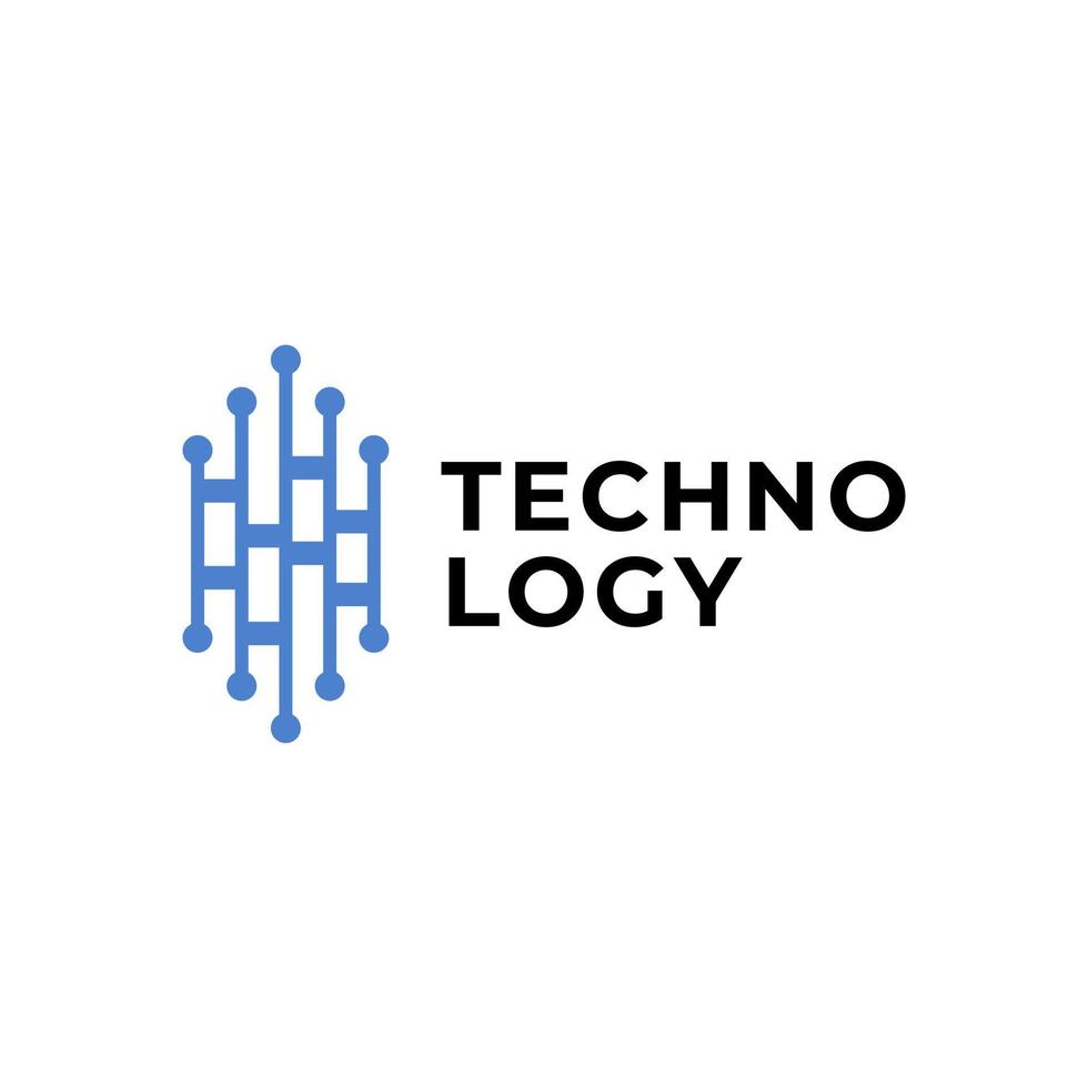 logo illustration of a technology theme for any company with a technology theme vector