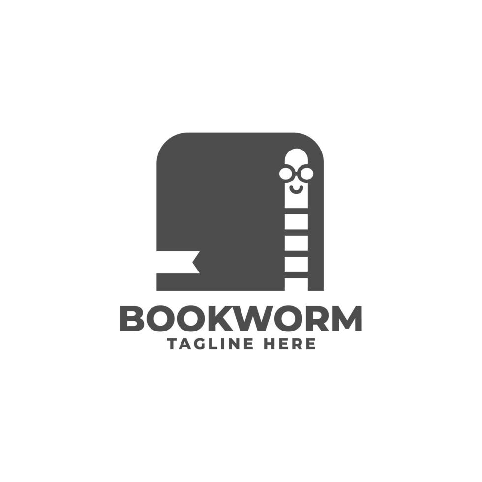 illustration of a book with a worm. bookworm logo. good for any business related to book. vector