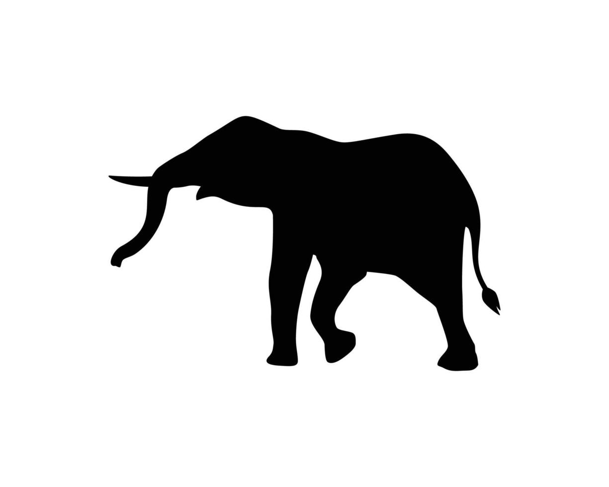 Elephant silhouette vector template